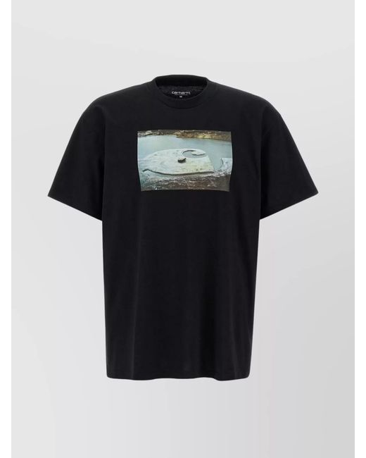 Carhartt Black 'Water Mud' Crew Neck Graphic T-Shirt for men