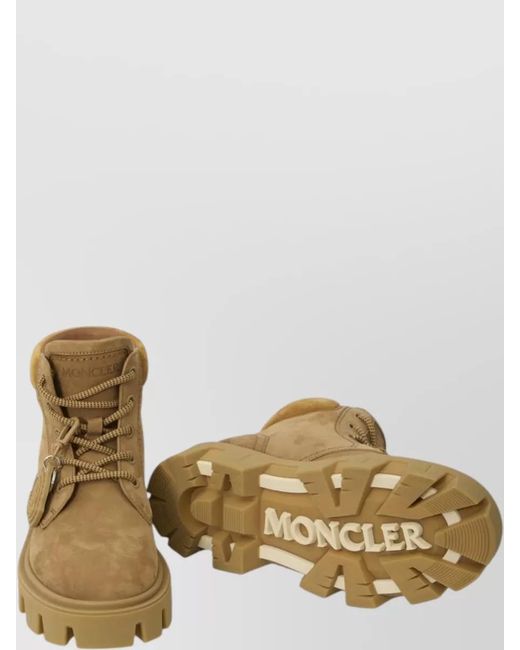 Moncler Natural Leather Ankle Boots for men