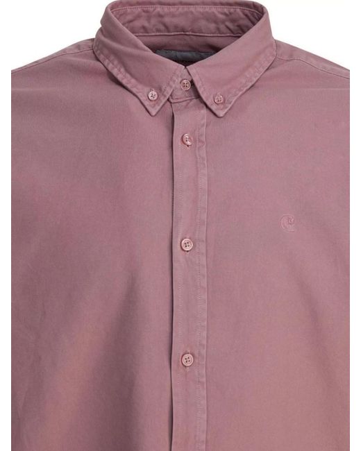 Carhartt Pink Cotton Long-Sleeve Shirt for men