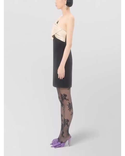 Valentino Garavani Black Silk One-Shoulder Mini Dress