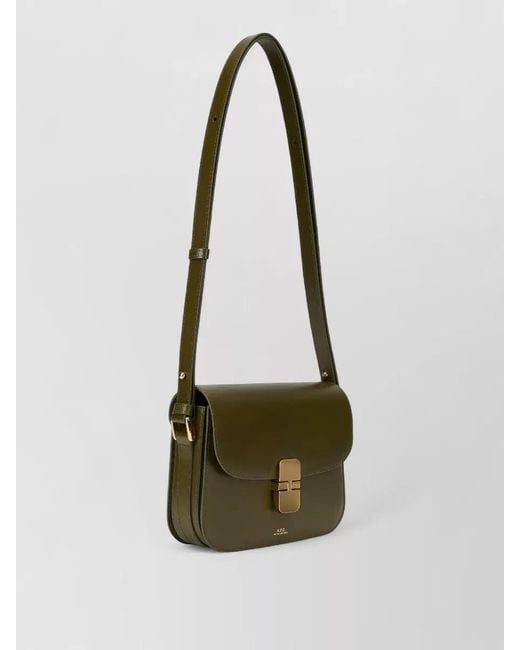 A.P.C. White Grace Leather Shoulder Crossbody Bag