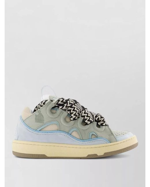 Lanvin Metallic Leather Low-Top Sneakers