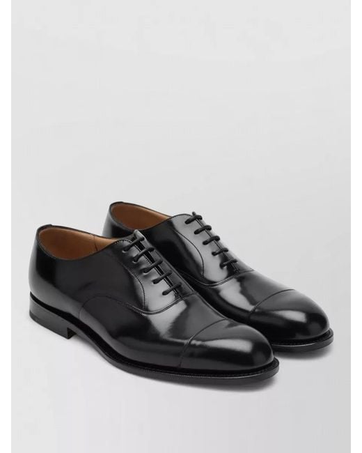 Church's Black Oxford Shoes Cap Toe Glossy Leather Sole for men