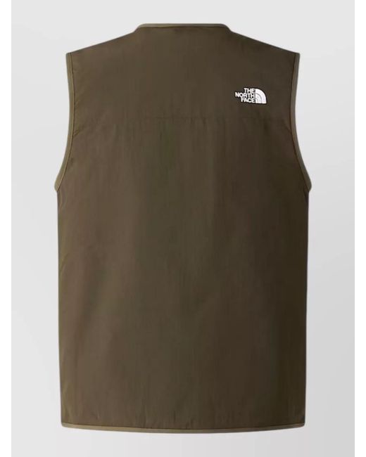 The North Face Green Silk Nylon Sleeveless Jacket Two Pockets for men