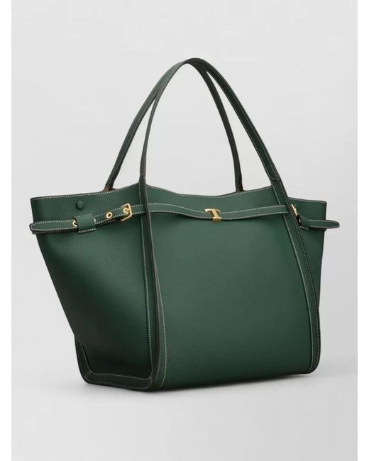 Tod's Green Medium Leather Tote Bag