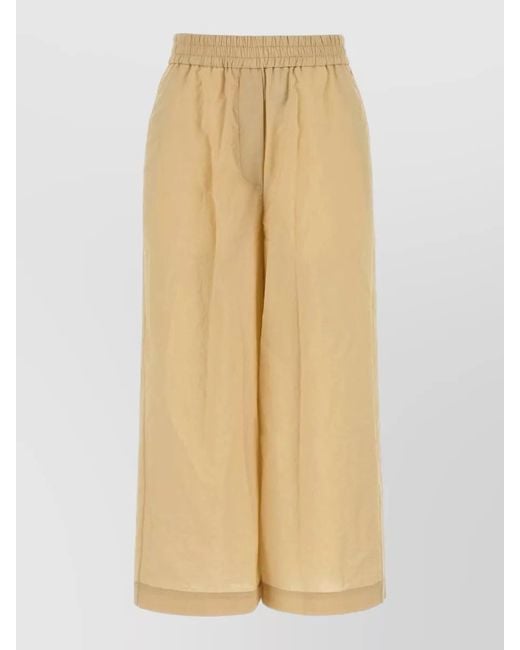 Loewe Natural Cotton Blend Ibiza Casual Wide Leg Pants