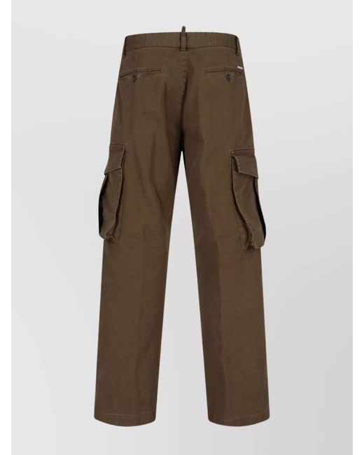 DSquared² Brown Loose Cargo Trousers for men