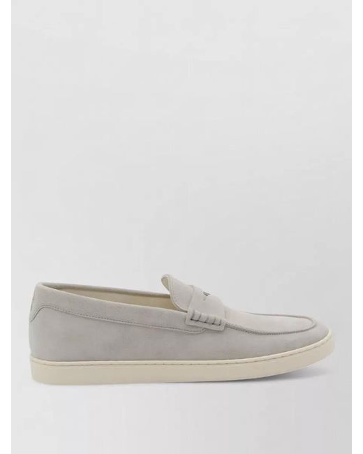 Brunello Cucinelli White Suede Loafers for men