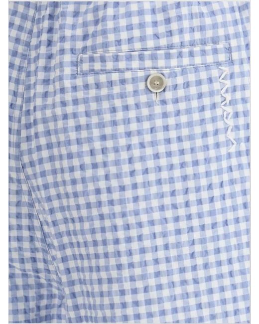 Marni Blue Checked Bermuda Shorts for men