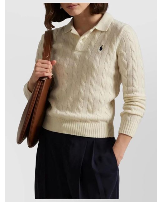 Polo Ralph Lauren Natural Cable Knit Long Sleeve Shirt
