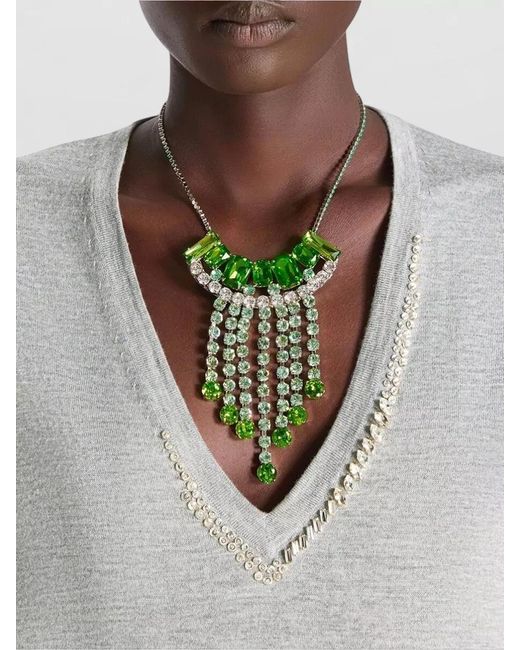 Dries Van Noten White Glass Charm Necklace