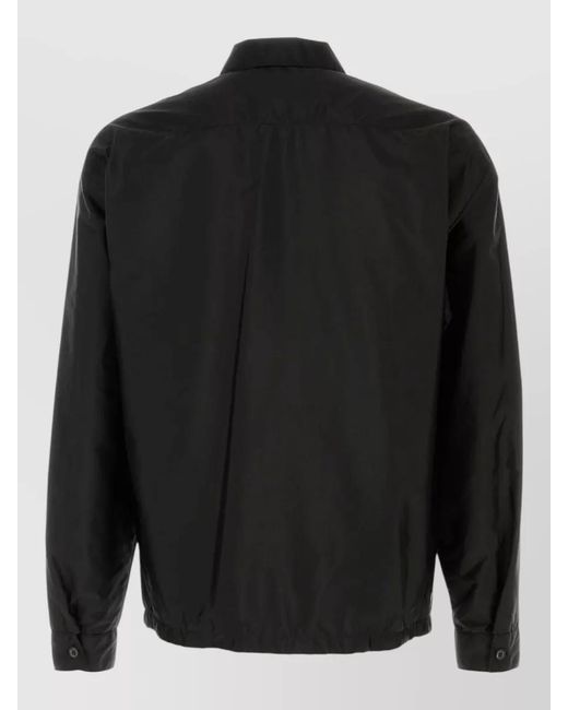 Prada Black Re Nylon Shirt Button Cuffs Collared Design for men