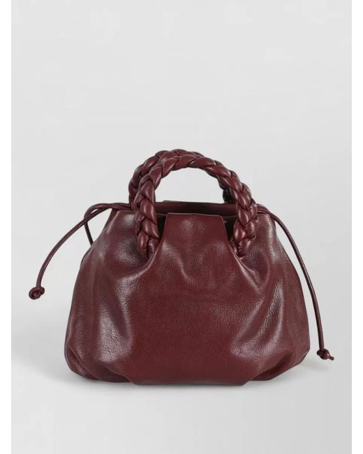 Hereu Red Bombon Medium Leather Shoulder Bag