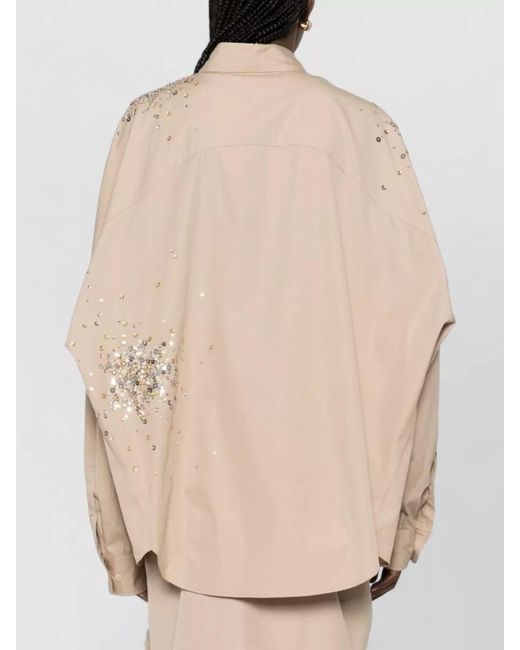 Dries Van Noten Natural Embroidered Cotton Shirt
