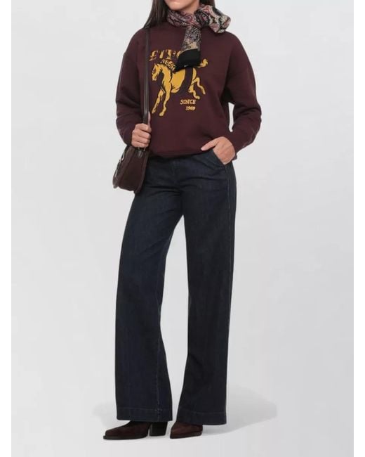 Etro Brown Cotton Sweatshirt Casual Style Crew Neck