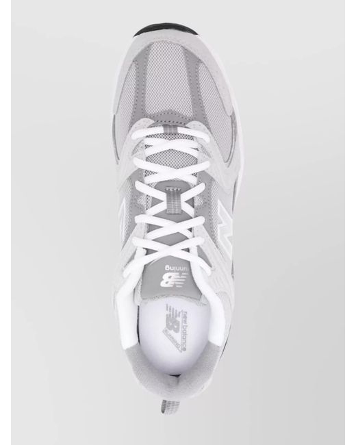 New Balance White Suede Leather Panelled Low-Top Sneakers
