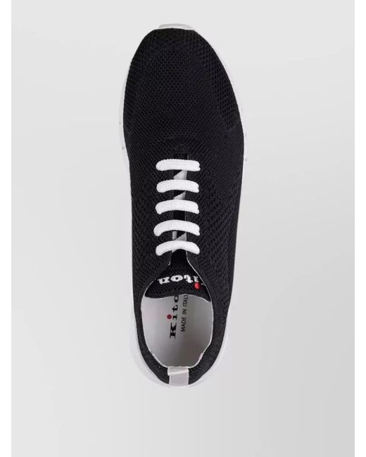 Kiton White Mesh Sneakers Rubber Sole Pull Tab for men