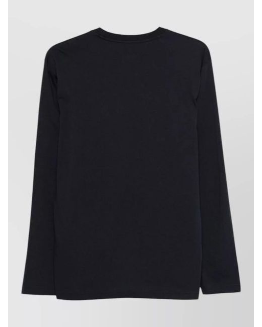 Emporio Armani Blue Crew Neck Long Sleeves Cotton Jersey T-Shirt for men