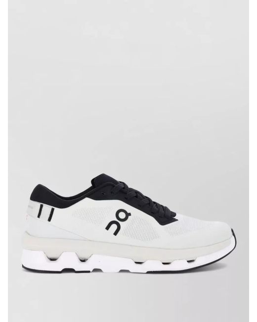 On Shoes White Mesh Upper Low Top Rubber Outsole Sneakers