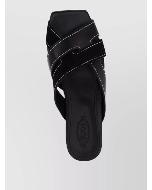 Tod's White Leather Cross-Strap Sandals