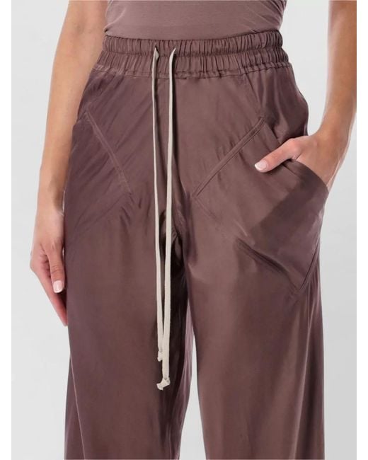 Rick Owens Red Relaxed Drawstring Lounge Shorts Side Pockets