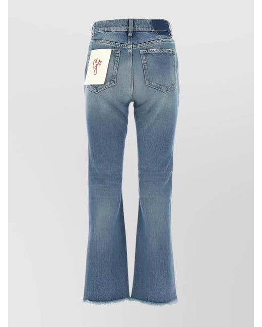 Golden Goose Deluxe Brand Blue Denim High-Rise Cropped Flared Jeans