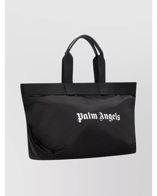 Palm Angels Black Logo-Print Tote Bag for men