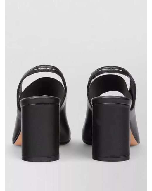 MM6 by Maison Margiela Black Slingback Sandals Open Toe Block Heel