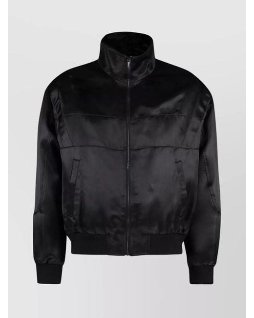 Saint Laurent Black Zippered High Collar Jacket for men
