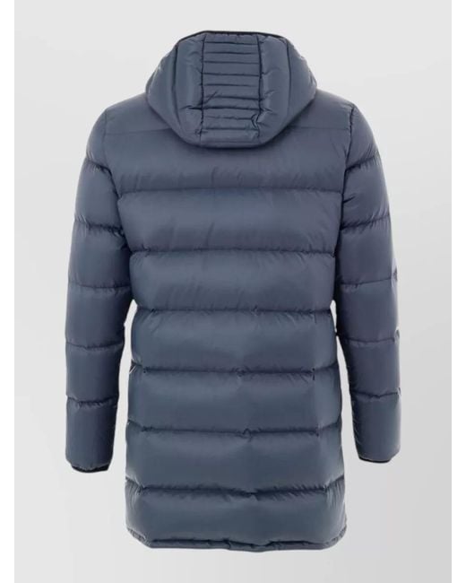 Moose Knuckles Blue Nylon Puffer Coat for men