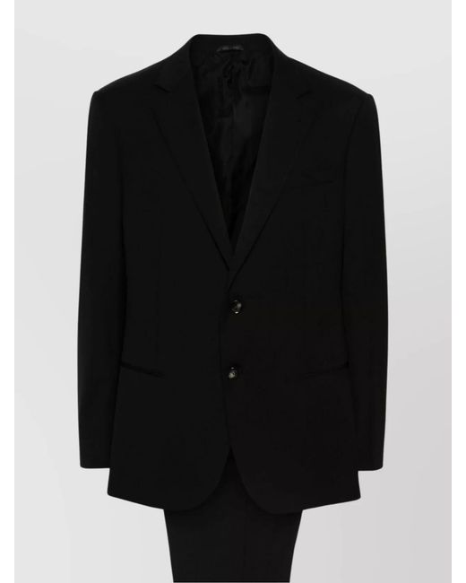 Giorgio Armani Black Virgin Wool Single Breasted Suit for men