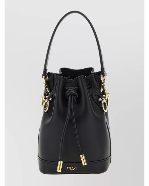 Fendi Black Mon Tresor Mini Leather Bucket Bag