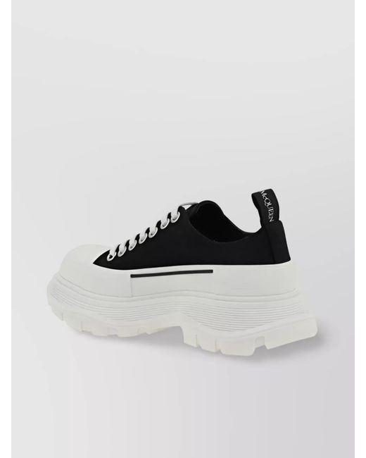 McQueen White Canvas Low-Top Sneakers