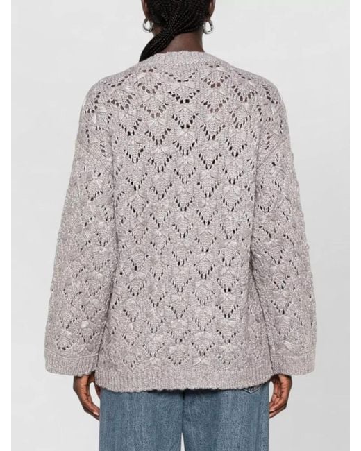 Fabiana Filippi Multicolor Knit Crew Neck Blazer Style Sweater