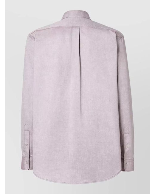 Fendi Pink Cotton Oxford Comfort-Fit Long-Sleeve Shirt for men