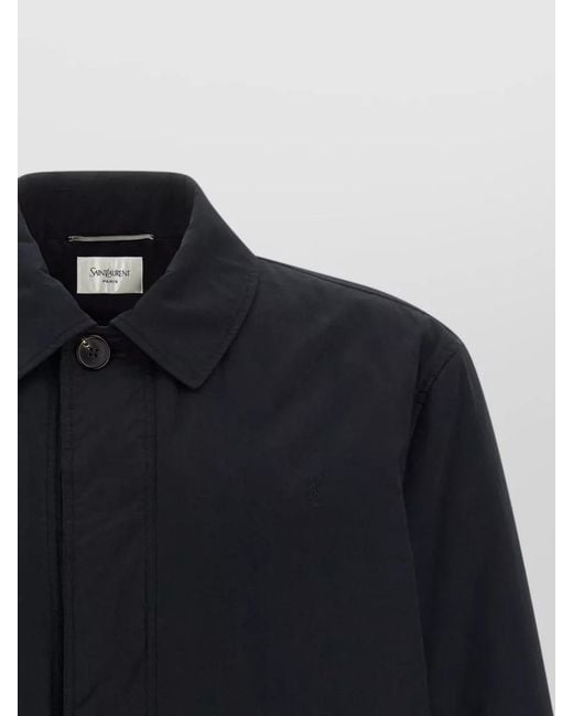 Saint Laurent Blue Cassandre Short Jacket Elasticated Hem for men
