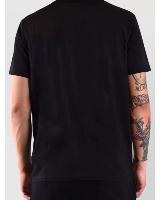 Karl Lagerfeld Black Pocket Graphic Print Round Neck T-Shirt for men