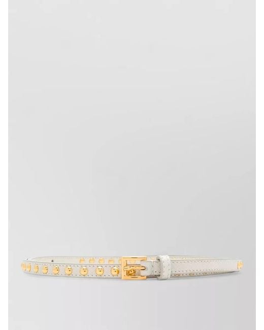 Prada Multicolor Stud Detail Leather Slim Belt