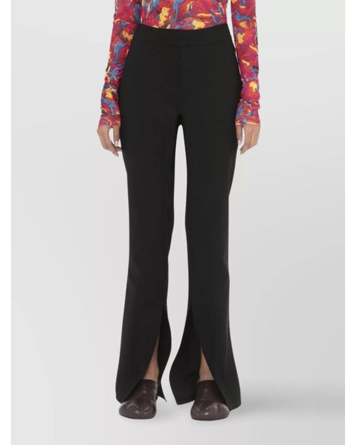 J.W. Anderson Black Virgin Wool Front-Slit Straight-Leg Trousers