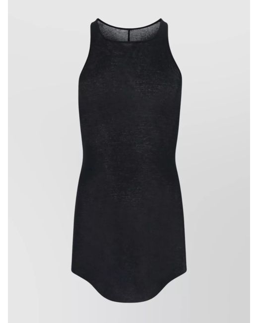 Rick Owens Black Sleeveless Sheer Scoop Vest for men