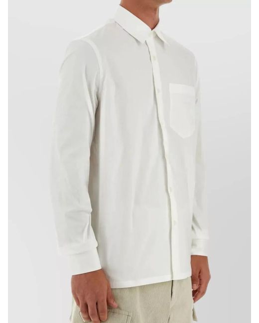 Prada White Stretch Poplin Shirt for men