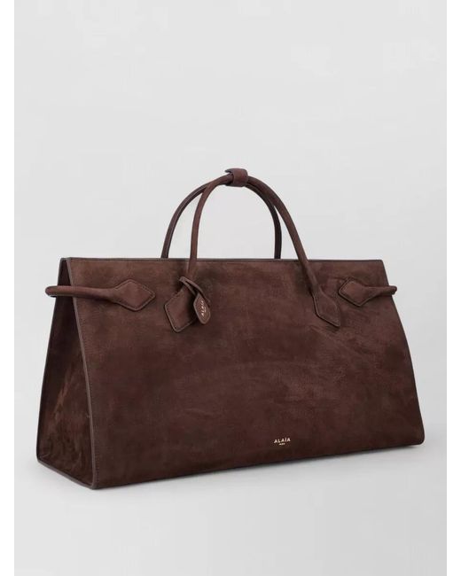 Alaïa Brown Calfskin Leather Tote Bag