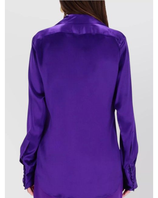 Dries Van Noten Purple Silk Blouse