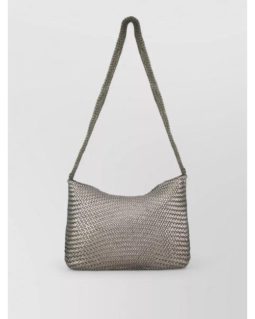 Dragon Diffusion White Rectangular Woven Crossbody Bag Long Strap