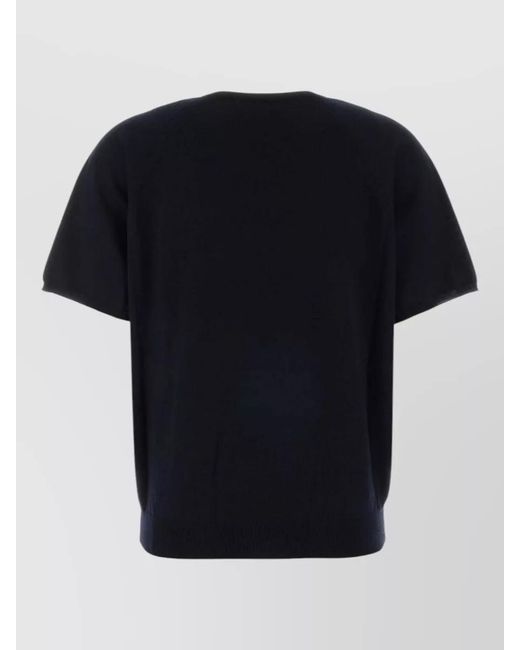 Miu Miu Black Wool Sweater Short Sleeves V Neck