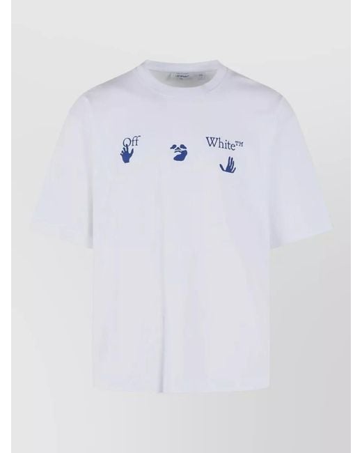 Off-White c/o Virgil Abloh Blue Bacco Arrow Cotton Graphic T Shirt for men