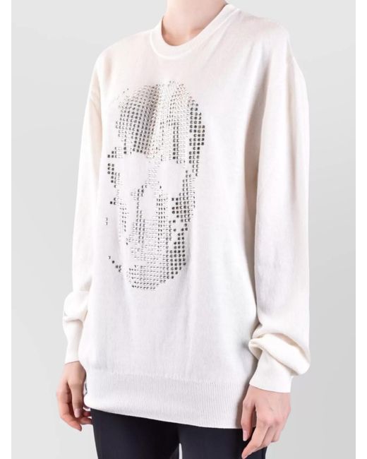 Philipp Plein White Cashmere-Blend Jumper