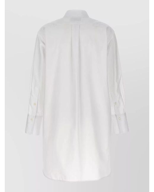 Alberto Biani White Tuxedo Shirt Long Plastron Design