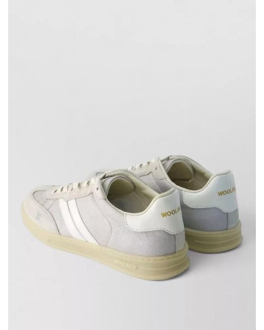 Woolrich Gray Leather Paneled Low-Top Sneakers