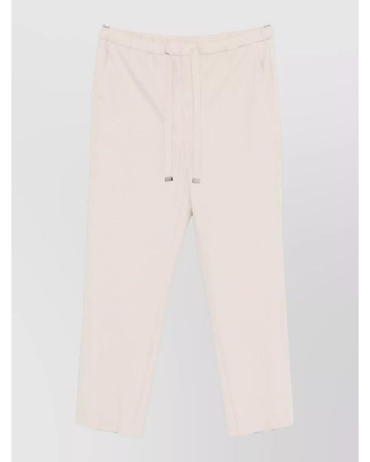 Max Mara Natural Straight-Leg Cropped Wool Trousers